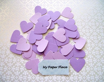 WEDDING HEART CONFETTI - 100 - Shades of Lilac - Free Secondary Shipping