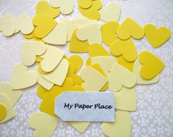 Die Cut Hearts - Wedding HEART CONFETTI - 100 - Shades of Yellow - Free Secondary  Shipping