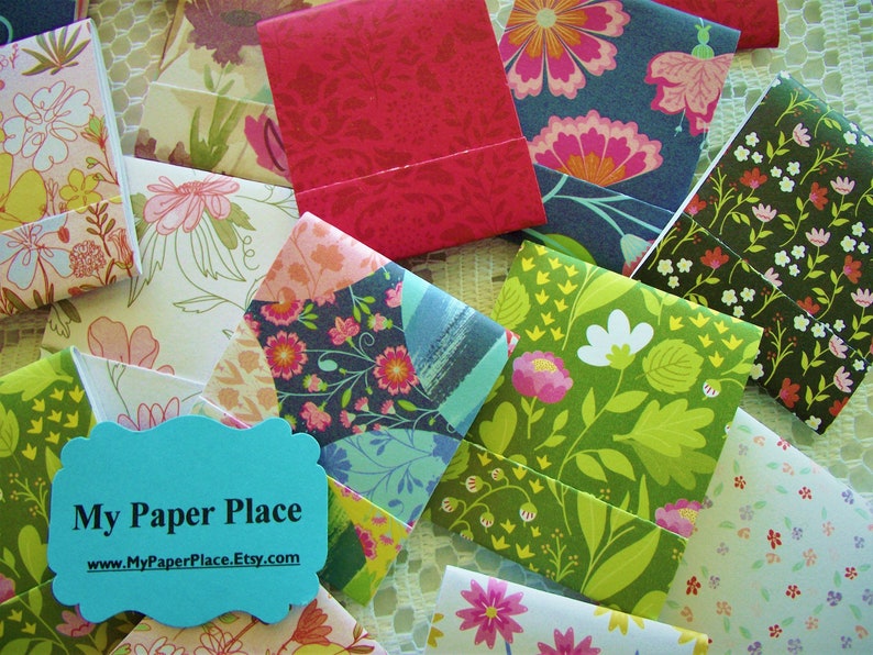 20 Matchbook Notepads/Mini Notepads Springtime Flowers Large Fold Over Sheets image 4