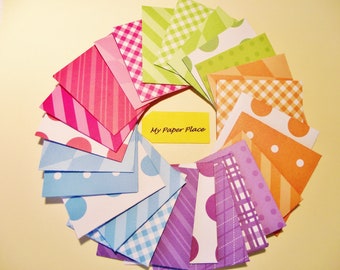 Tiny Mini Envelopes (25) Note Cards, Thank you Cards & Envelopes Bright Patterns Tooth Fairy Envelopes