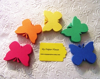Butterfly Die Cuts/ Bright Primary Colors/Red/Orange/Yellow/Green/Blue/2 inch cardstock-  Free Secondary Shipping