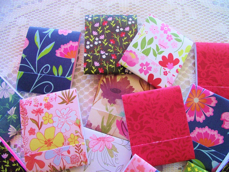 20 Matchbook Notepads/Mini Notepads Springtime Flowers Large Fold Over Sheets image 3