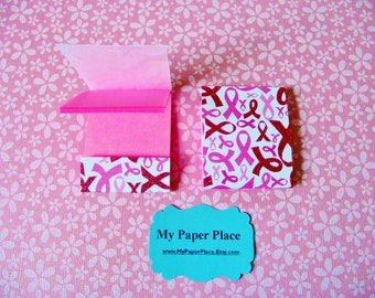 20  Breast Cancer Awareness  - Pink Ribbon  Matchbook Notepads -  Ready to Ship - 12 Extra Large Fold Over Sheets