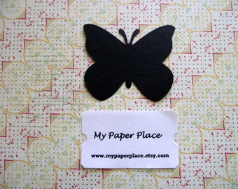 50 Black Butterfly Die Cuts- 2 inch cardstock-  Free Secondary Shipping