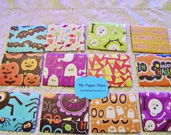 20 -Halloween Matchbook Notepads -Mini Notepads -  ready to ship - 12 - 3 x 4 inch fold over sheets -