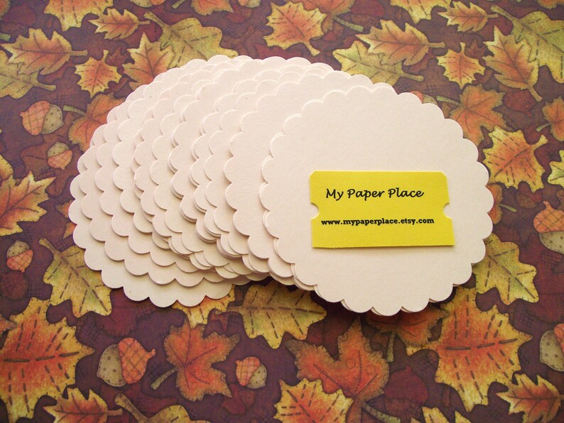 25 Extra Large Scalloped Cardstock Circles 3 and a Half Etsy
