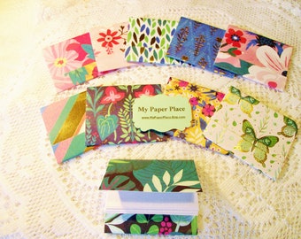 10 - Matchbook Notepads -Mini Notepads - "Wild Splendor" Collection of Bright Colorful Flowers -  12 - 3 x 4 inch sheets