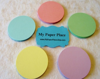 50 - Circle Die Cuts/ Pastel colors -2 inch  cardstock-  Free Secondary Shipping