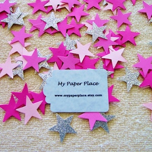 Twinkle Twinkle Star Confetti Shades of Pink Confetti-Wedding Confetti-Gender Reveal Confetti Shower Decoration-Party Decor-Table Scatter image 1