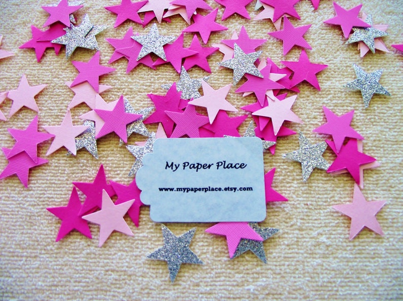 Twinkle Twinkle Star Confetti Shades of Pink Confetti-Wedding Confetti-Gender Reveal Confetti Shower Decoration-Party Decor-Table Scatter image 1