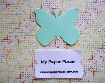 50 Light Green Butterfly Die Cuts- 2 inch cardstock-  Free Secondary Shipping
