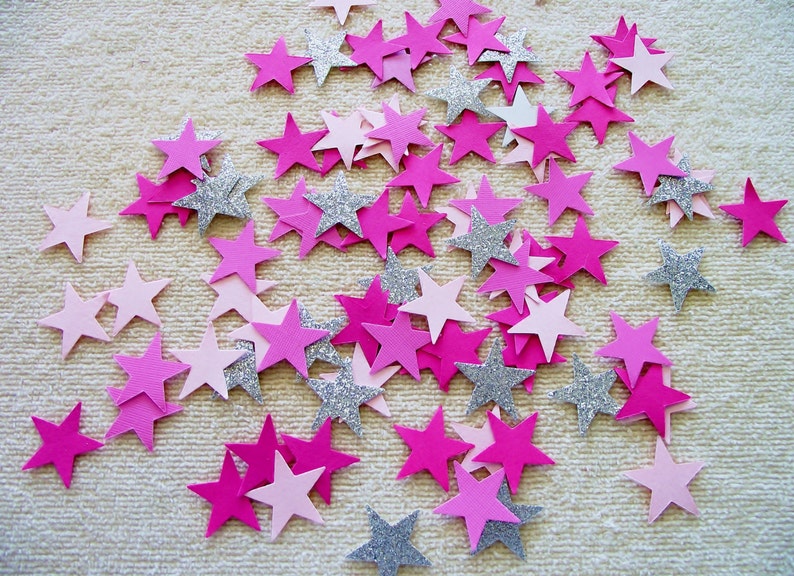 Twinkle Twinkle Star Confetti Shades of Pink Confetti-Wedding Confetti-Gender Reveal Confetti Shower Decoration-Party Decor-Table Scatter image 2