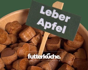Hausgemachte Hundekekse Leber Apfel - Getreidefreie & natürliche Leckerlies für deinen Hund schonend gebacken in der Futterküche Hamburg