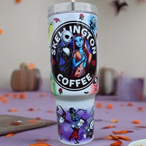Jack Skellington Tumbler: 40oz Stainless Steel Shimmer Cup