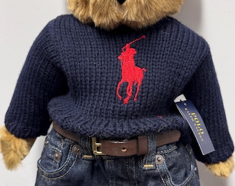 Extremely rare Polo Ralph Lauren limited edition 2pcs Polo Bear large doll Toys with Box