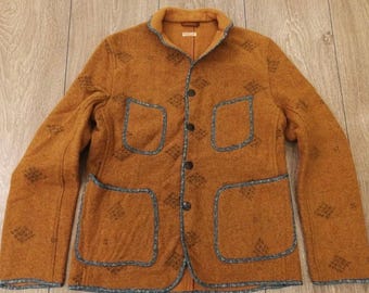 Authentic vintage Kapital Japan Wool Angora Brown’s browns Beach Jacket Japanese Workwear Chore Coat Made in Japan Size 3 rrl diamond print
