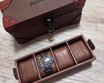 Vintage RRL Double rl leather 4 watches watch case box Accessory Limited Edition Rare Model Indian made American