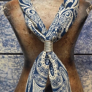 RRL double rl Ralph Lauren Classic Bandana: Blue Cashew Pattern Cotton Scarf, Made in Japan western style