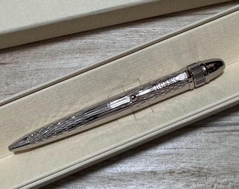 New vintage Rare ROLEX crown art design Platinum imperial silver tone signature ballpoint pen collector dealer Baselword Agent VIP Gift