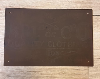 Ralph Lauren Rrl double rl iron store advertising sign with vintage rusting feel, best for home decoration