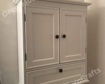 Wooden Wall Mounted Medicine Cabinet with Doors & Adjustable Shelves | Sink Cabinet | Rustic Wall Cabinet | Bathroom Storage