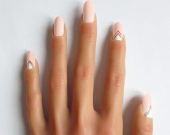 Protège-ongles roses et blancs | Décalcomanies à ongles | Stickers ongles | Bandes d'ongles | Stickers ongles