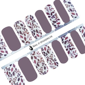 Translucent Burgundy Autumn Foliage Nail Wraps | Nail Decals | Nail Stickers | Nail Strips | Nail Art | Press Ons