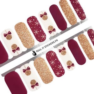 Christmas Vibes - Red & Gold Nail Wraps | Nail Decals | Nail Stickers | Nail Strips | Stickers pour ongles