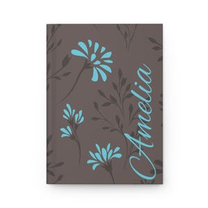 Personalized Notebook Floral Hardcover Journal Trendy Flower Diary for her Custom Notepad Elegant Gift for Her Personalized Journal for her