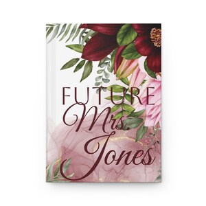 Personalized Future Mrs. Hardcover Journal Bride to Be Diary Customized Wedding Planning Notebook Engagement Gift Personalized Bridal Gift