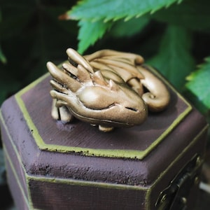 Sleeping baby dragon jewelry box - Engagement Ring Box - Personalized Dragon Box - forest Fantasy box - woodland treasure chest gift