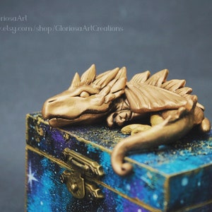 Night Forest dragon jewelry box - Woodland engagement ring box - Personalized Dragon Box - forest fantasy box gift - treasure chest