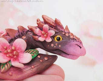 Spring Dragon Pendant - Blooming Dragon Fantasy Necklace