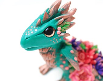 Tropical Dragon Figurine - Handmade Baby Dragon ornament