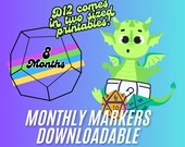 D&D Baby Monthly Milestone Cards, Nerdy First Year (PDF and JPG)