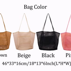 Personalized Mesh Beach Tote Bag with Leather Patch,Sandproof Nylon Bridesmaid Gift Bag,Custom Bachelorette Party Favor,Bridal Shower Party image 13