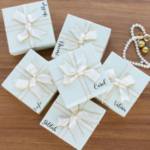 Personalized Small Empty Gift Box with Ribbon,Custom Earring Necklace Box with Name,Party Favor Box,Bulk Gift Box,Bracelet Gift Box for Her