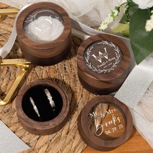 Engraved Wooden Ring Box,Wedding Ring Bearer Gift,Custom Engagement Ring Box,Wedding Ring Bearer,Proposal Ring Box,Anniversary Gift Couple