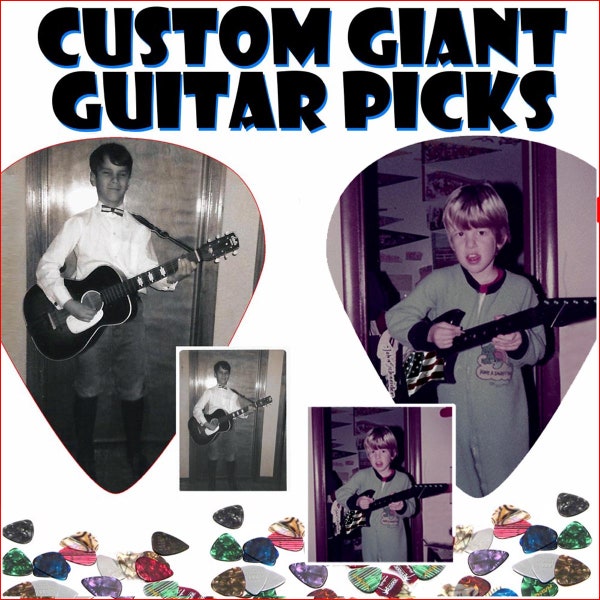 Custom image / logo Giant HUGE Guitar Pick Wall Art - Gift for Bar, music room, studio, merch - PERSONALIZED