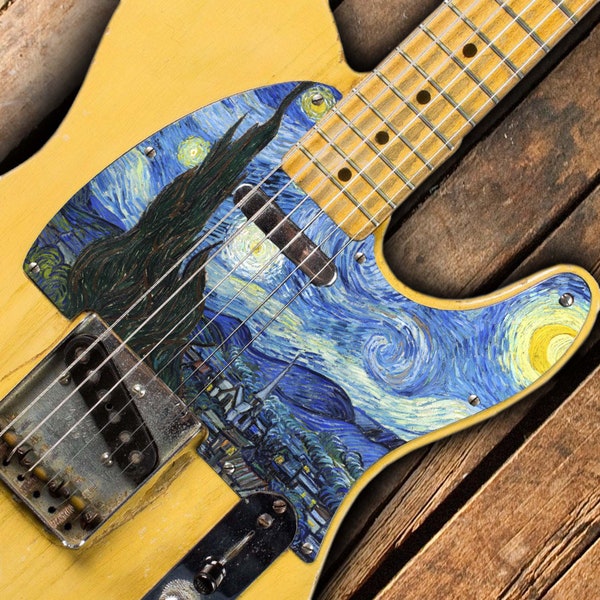 Fender Telecaster Pickguard - Starry Night Van Gogh – Custom Graphic / Image Guard