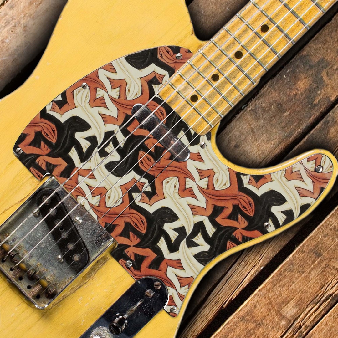 Fender Telecaster Escher Lizards Custom Pickguard Graphic Etsy