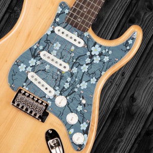 Stratocaster Custom Printed Japanese Flowers Pickguard – Custom Graphic / Image Guard