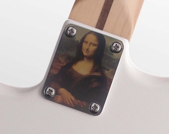 Mona Lisa Guitar Neck Plate: Full Color Graphic, Fits Strat/Tele/Bass