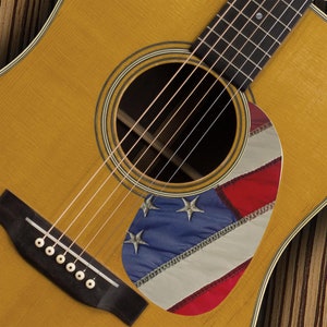 Custom Printed USA Flag Graphic / Image Acoustic Tear Drop - Martin Shape guitar pickguard