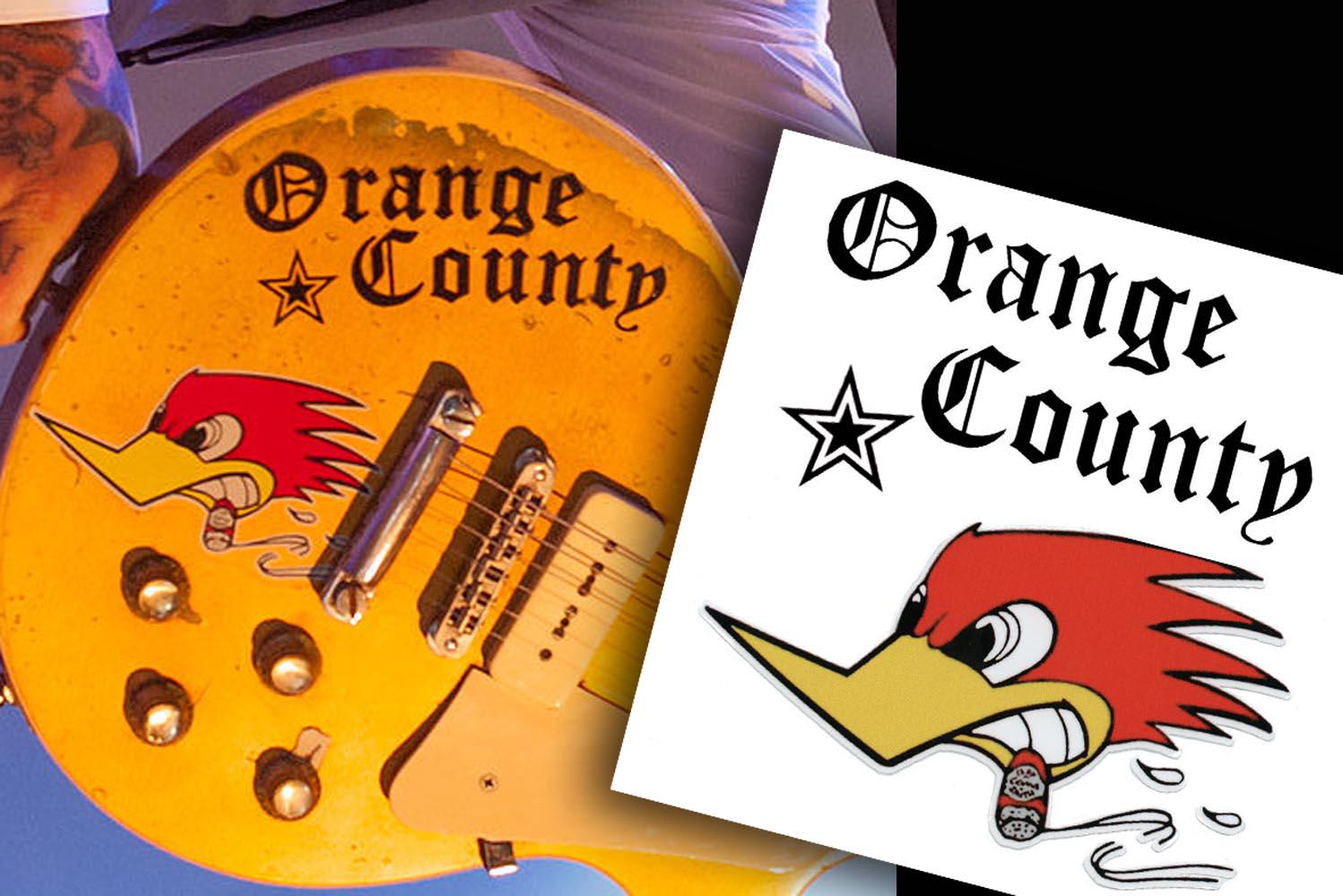 Mike Ness Guitar Decals / Stickers - Woodpecker & Orange County
