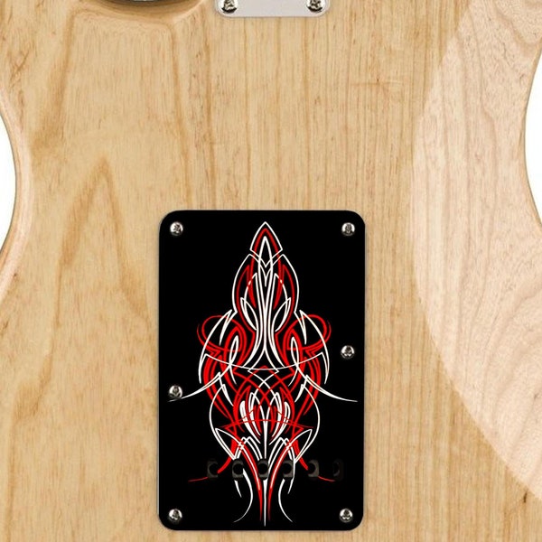 Custom Printed Hotrod Pinstripe Graphic - Stratocaster Tremolo Cover / Backplate - USA MADE!