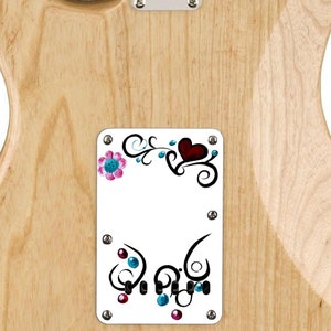 Custom Printed Hendrix Monterey graphics style Graphic - Stratocaster Tremolo Cover / Backplate - USA Made!