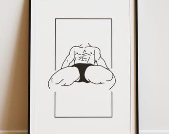 Minimalist Male Figure Gay Art Print | Modern Home Decor (Digital Download)