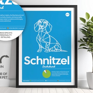 Stampa artistica da parete personalizzata con bassotto / Stampe per animali domestici / Poster per cani / Decorazioni per la casa per cani