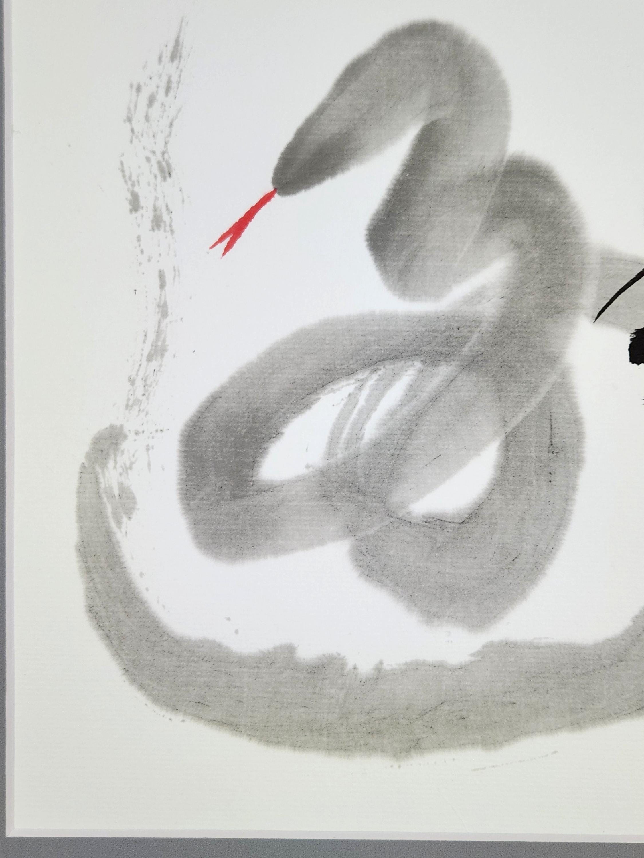 Snake Peace Japanese Calligraphy Art - Original Design - Etsy